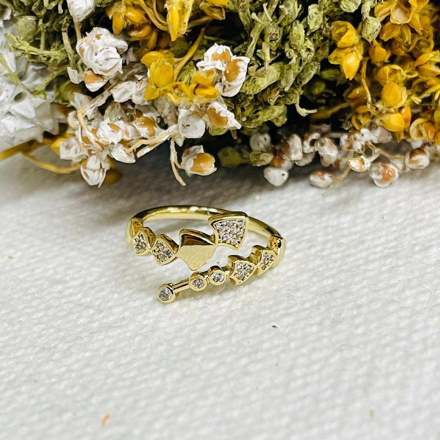 Anel Folha de Oliveira (Ródio)