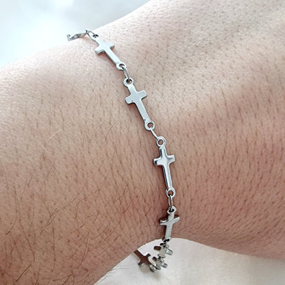 Pulseira das Cruzes (aço inoxidável)