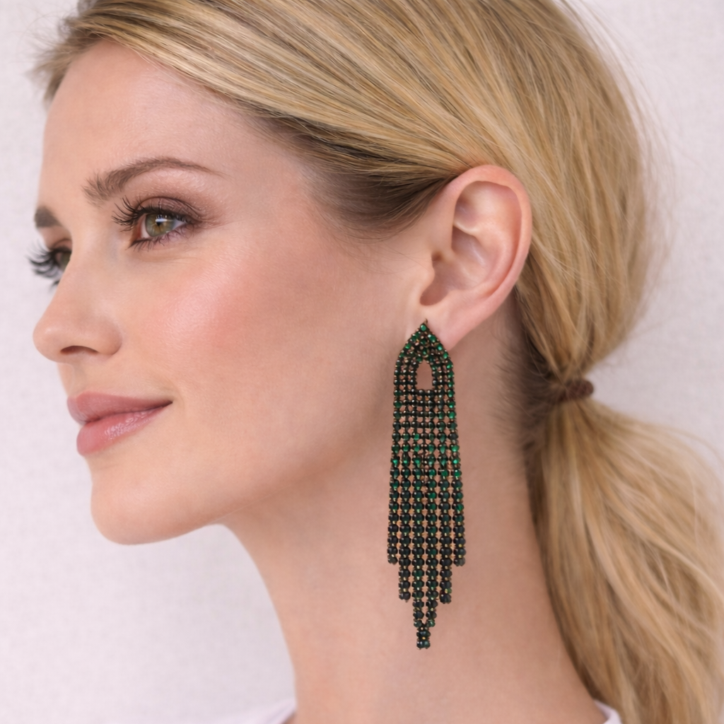 Brincos Diamantes da Noite (aço inoxidável)