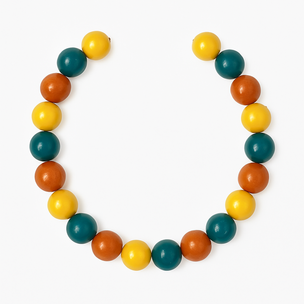 Colar Esferas Vintage – Cores Terra & Sol